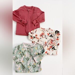 Lot of 3 Baby Girl Sleepers 6M Carter’s and Old Navy Bundle